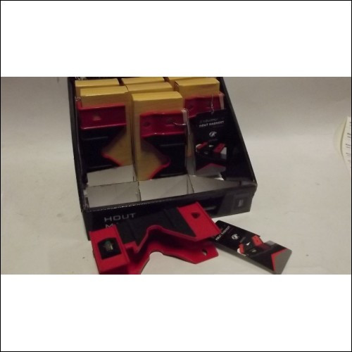 12 x Wood Magnets , Waterpas ,  Hout Magneet op Display