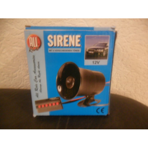 1 x Sirene 12 V.  met 6 verschillende tonen