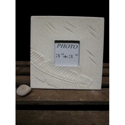 Zandsteen foto lijst. ivoor wit, 19 x 19cm, 6 stuks