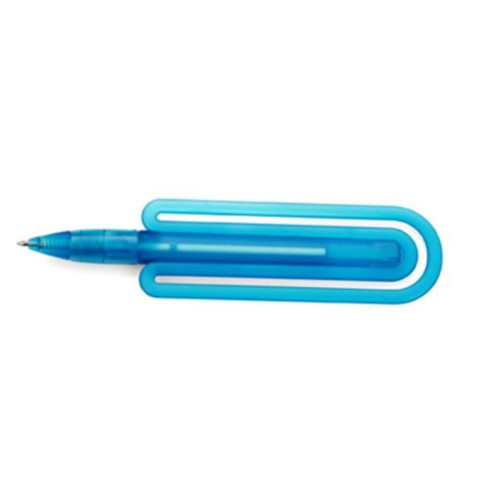 Partij 2 in 1 pennen 300 stuks pen en paperclip in 1  blauw