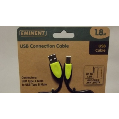 USB connectie kabel, draaibaar, 1.8 meter, 18 stuks