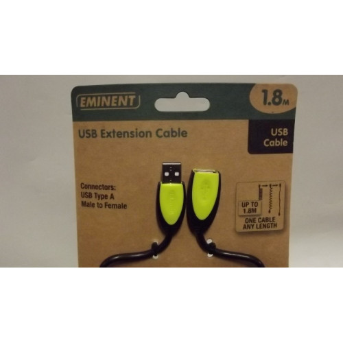 USB extension kabel, draaibaar, 1.8 meter, 12 stuks