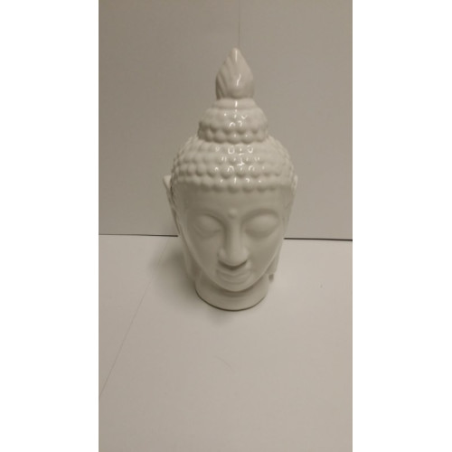 boeddha hoofd wit kleur 1 stuks  28 cm