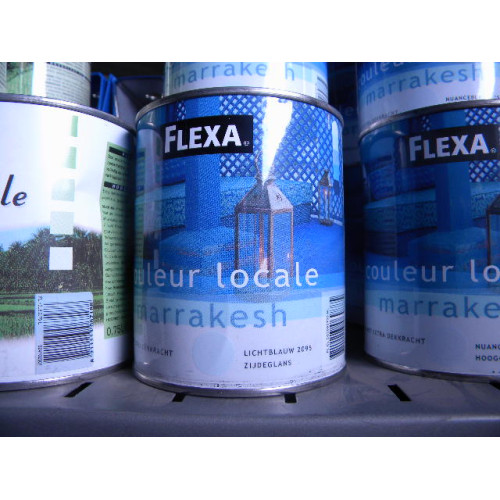 Flexa Zijdeglanslak, 5 blikken a 750 ml, Kleur Lichtblauw 2095