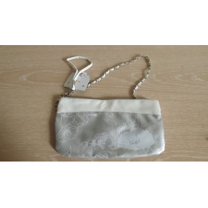 Handtasje, zilverkleurig, met hanger, 18 stuks