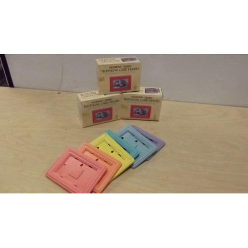 Telefoon kaartframes, 48 verpakkingen a 6 stuks, diverse kleuren frames