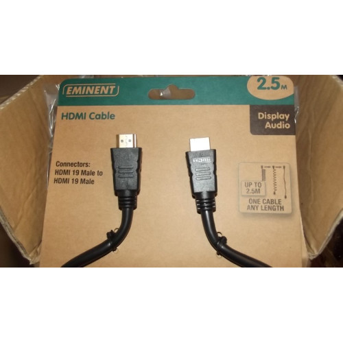 High Speed HDMI kabel, 2.5 meter, wvp €34.99, draaibaar, 18 stuks