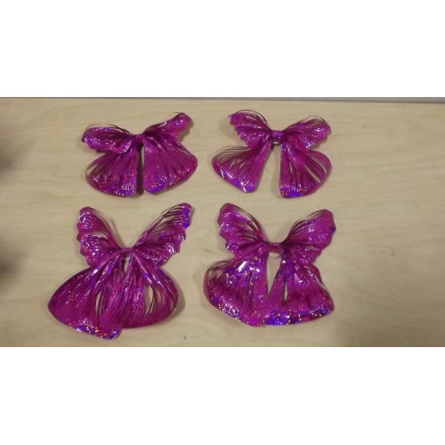 Roze glitter vlinder, met plakstrip, 432 stuks