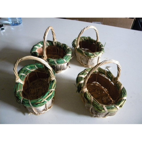 Decoratieve rieten mandje met hengsel, 25 stuks