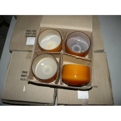 Kaarshouders, 6 verpakkingen a 4 stuks, kleur amber en wit