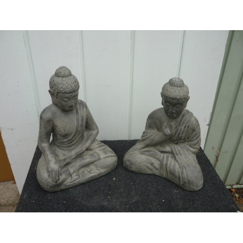  Buddha 2x old grey 33 cm terra cotta 
