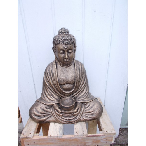 Buddha 46 cm terra cotta 1 stuks old gold