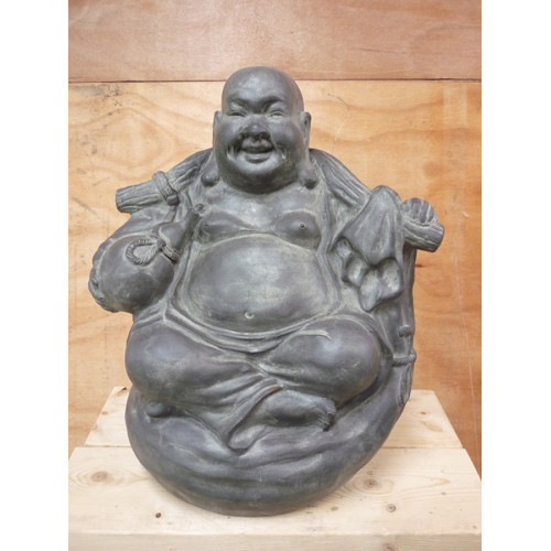  Lachende Buddha 1x old grey 55 cm fiberbeton ook voor buiten