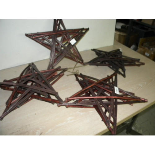 Decoratieve houte sterren circa 10 stuks 