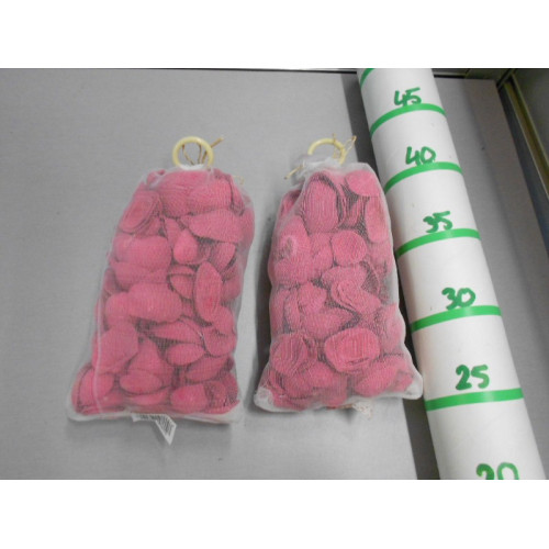 6 zakken met roze schelpen