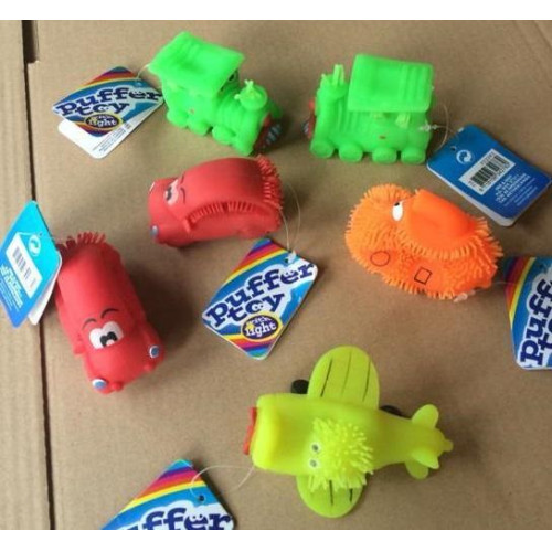10 x Puffer toys  met lichtbal erin