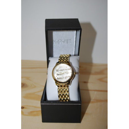 August Steiner goudkleurig dames horloge,witte wijzerplaat, in luxe doosje.