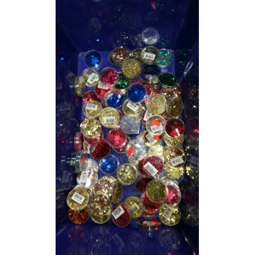 Partij hobby glitters mooie mix diversen kleuren netjes verpakt , aantal 200 stuks
