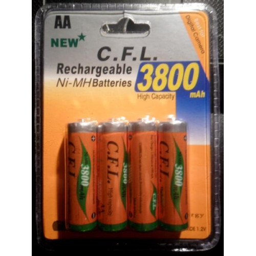 3 Sets a 4 stuks C.F.L. Oplaadbare Batterijen 3800 mAh