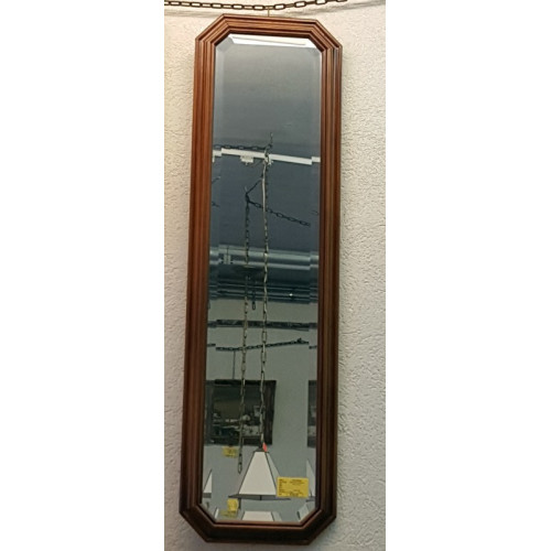 Passpiegel, 140x40 cm, houten lijst, in facetten geslepen spiegel
