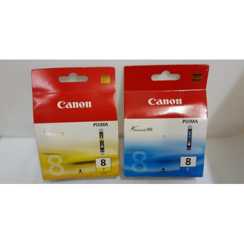 Canon pixma 8c 1x  en 8y 1x  totaal 2 stuks