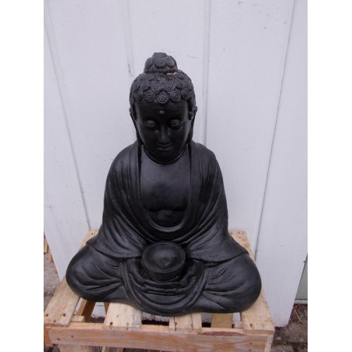 Boeddha 46 cm terra cotta 1 stuks zwart