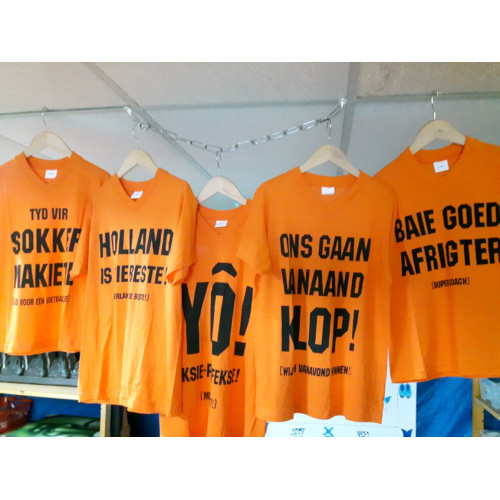 Oranje kinder T-shirts met afrikaanse teksten, 20 x