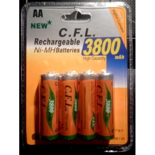 3 Sets a 4 Stuks C.F.L. Oplaadbare Batterijen AA  3800 mAh
