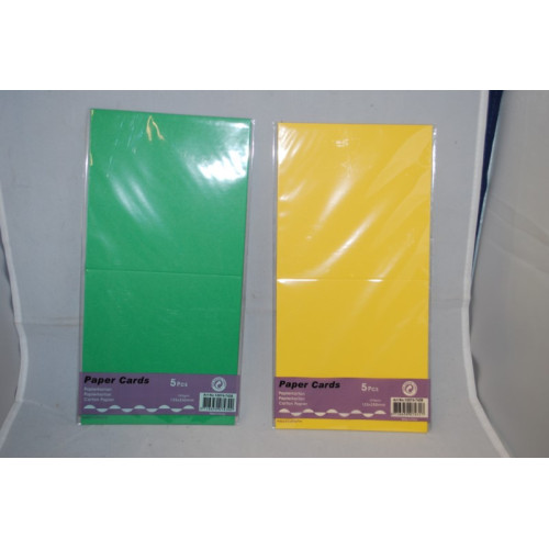 100x pak a 5 st. papercards 2 kleuren 125x250 mm. 250 gr.