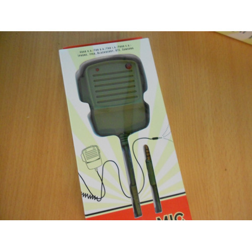 retro microfoon/speaker voor mob/tablet/pc etc met mute knop, kleur legergroen