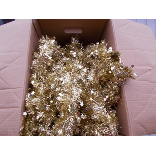 Kerstslingers licht goud met sterren 20x 250 cm