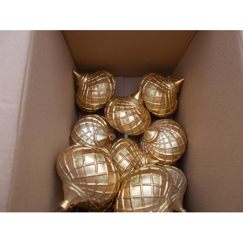 Kerstballen luchtballon licht goud 12 cm 10stuks