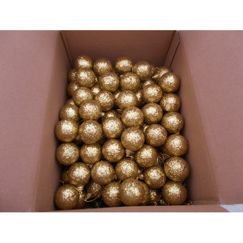 Kerstballen goud opgelegd 5 cm 100 stuks