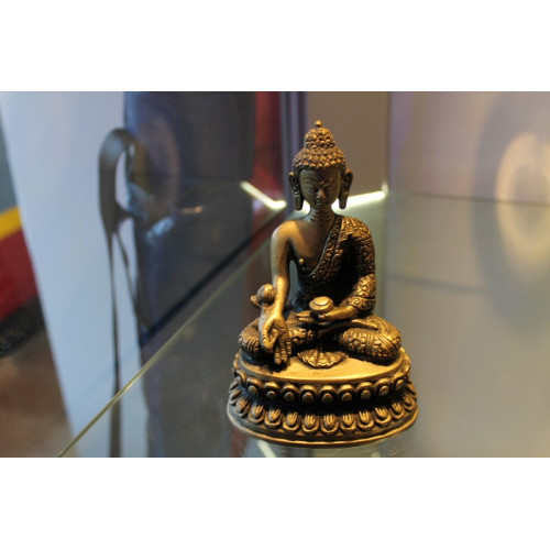 Messing buddha, 15cm hoog
