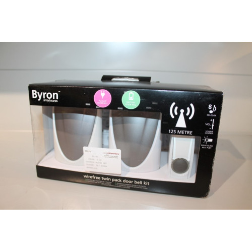 Byron wirefree twin pack deurbel kit