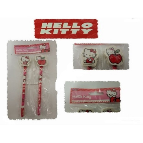 Hello Kitty Potlood met gum  set 12 sets 