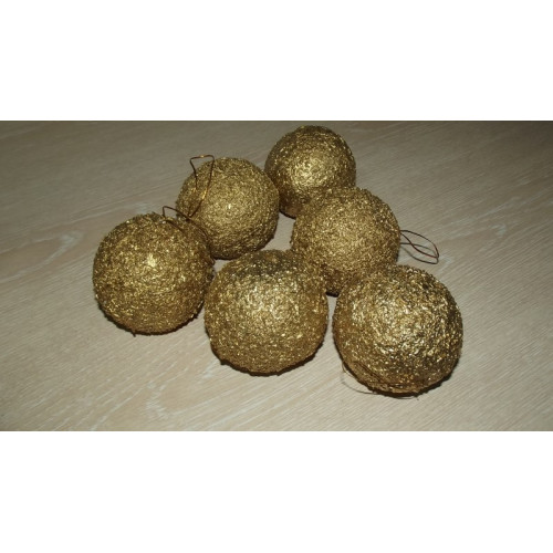 Goudkleurige ballen met hanger, 60 stuks