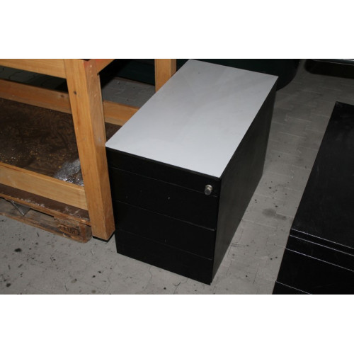 Zwarte ladekast met wit/grijs bovenkant 78x43x57 cm  LxBxH