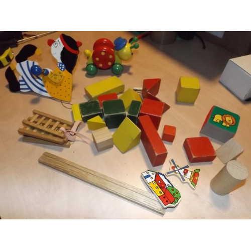 partij houten speelgoed