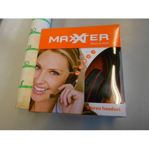 maxxter koptelefoon zwart/rood/wit
