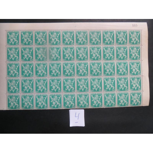 Belgische postzegel vel 50 zegels ongestempeld