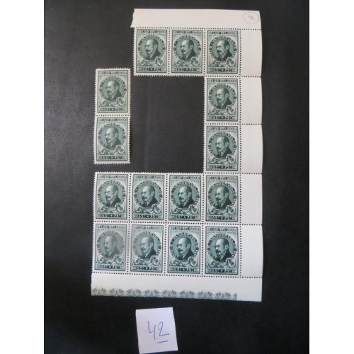 Belgische postzegel vel 15 zegels 65c + 75c ongestempeld