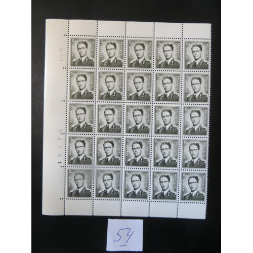 Belgische postzegel 1,50 F vel 25 zegels 1953 ongestempeld