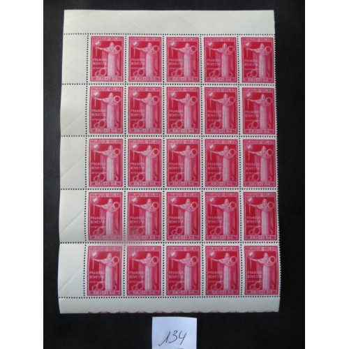 Belgische postzegel vel 25 zegels 1,75F + 18F ongestempeld