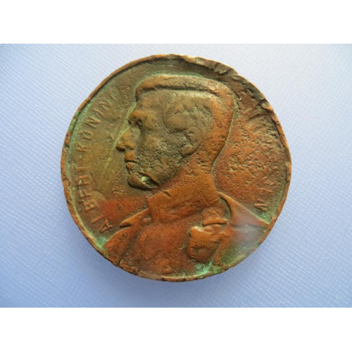 Bronzen medaille Koning Albert I van Belgie