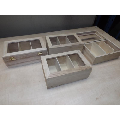 houten thee kistjes (4x)