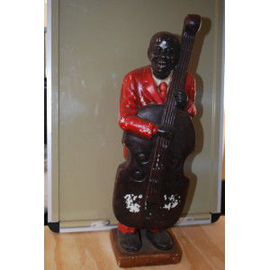 Vintage Beeld Bassist, materiaal: porselein, hoogte: 42cm