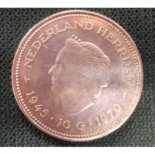 Oude zilveren munt van 10 gulden