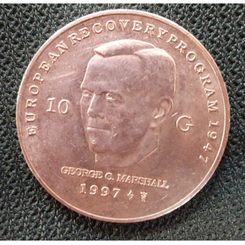 Oude zilveren munt van 10 gulden