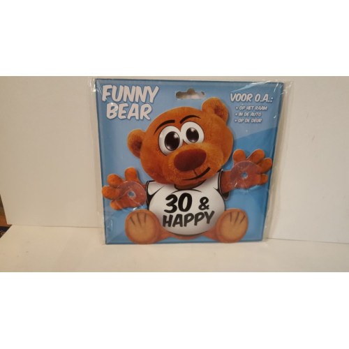 Funny Bear Tekst  - 30 & HAPPY  1 stuks